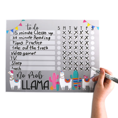 Llama Kids Task Chart Sticker Doodle