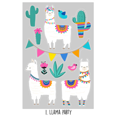 Llama Birthday Sticker Oodle | Reusable!