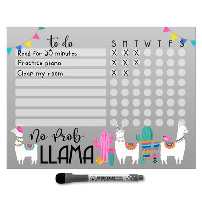 Llama Kids Task Chart Sticker Doodle