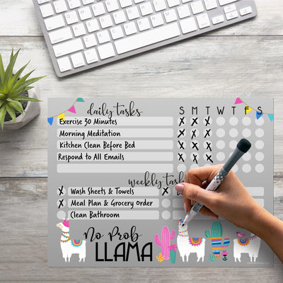 Llama Daily & Weekly Task Tracker Sticker Doodle