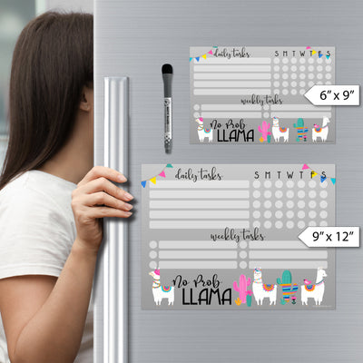 Llama Daily & Weekly Task Tracker Sticker Doodle
