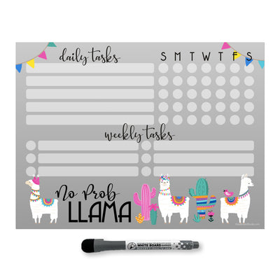 Llama Daily & Weekly Task Tracker Sticker Doodle