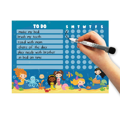 Mermaid Kids Task Chart Sticker Doodles