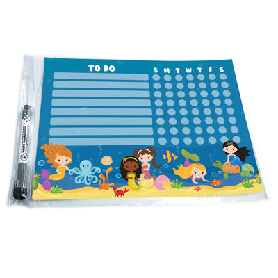 Mermaid Kids Task Chart Sticker Doodles