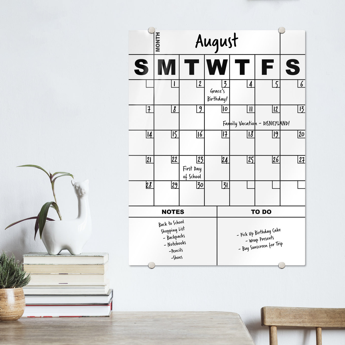 Minimalist Calendar Glassboard