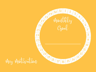 Colorful Monthly Goal Circle Sticker Doodle