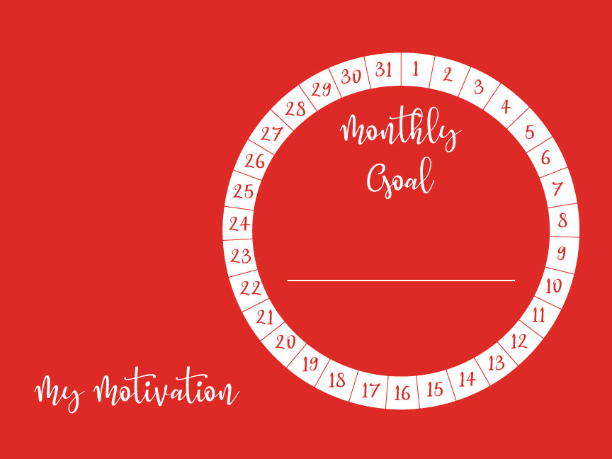 Colorful Monthly Goal Circle Sticker Doodle