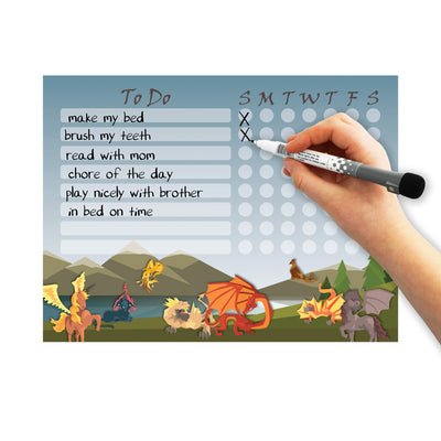 Mythical Creatures Kids Task Chart Sticker Doodles