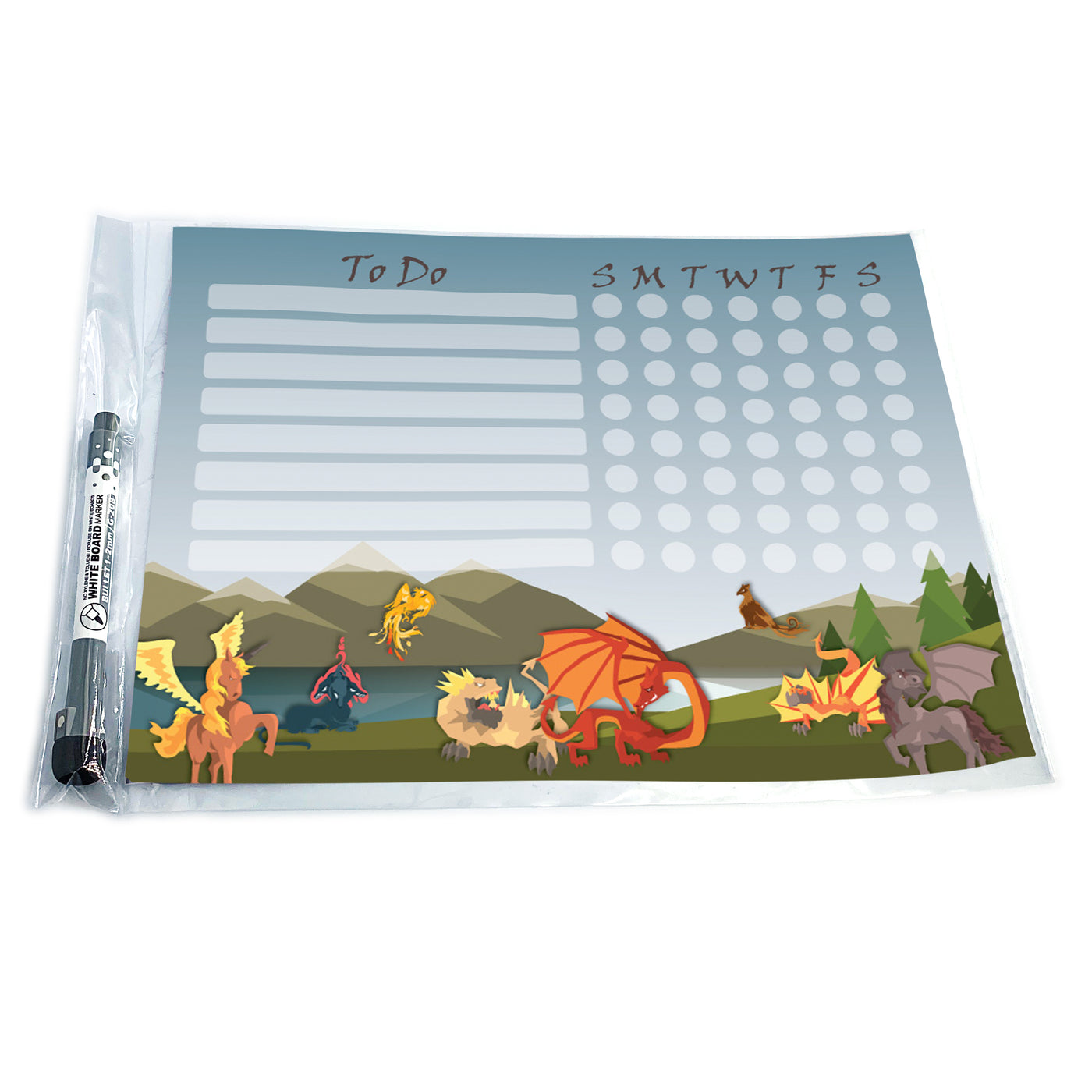 Mythical Creatures Kids Task Chart Sticker Doodles