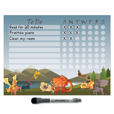 Mythical Creatures Kids Task Chart Sticker Doodles