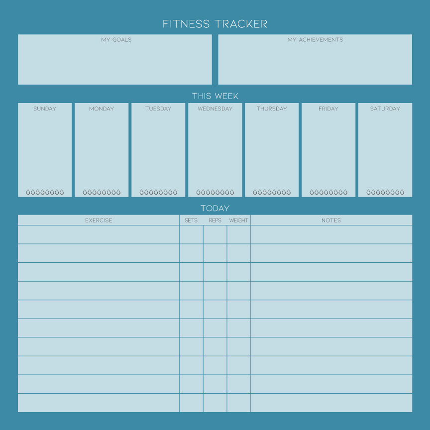 Fitness Tracker Sticker Doodle | 12" x 12"