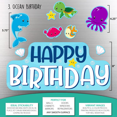 Under the Sea Birthday Sticker Oodle | Reusable!
