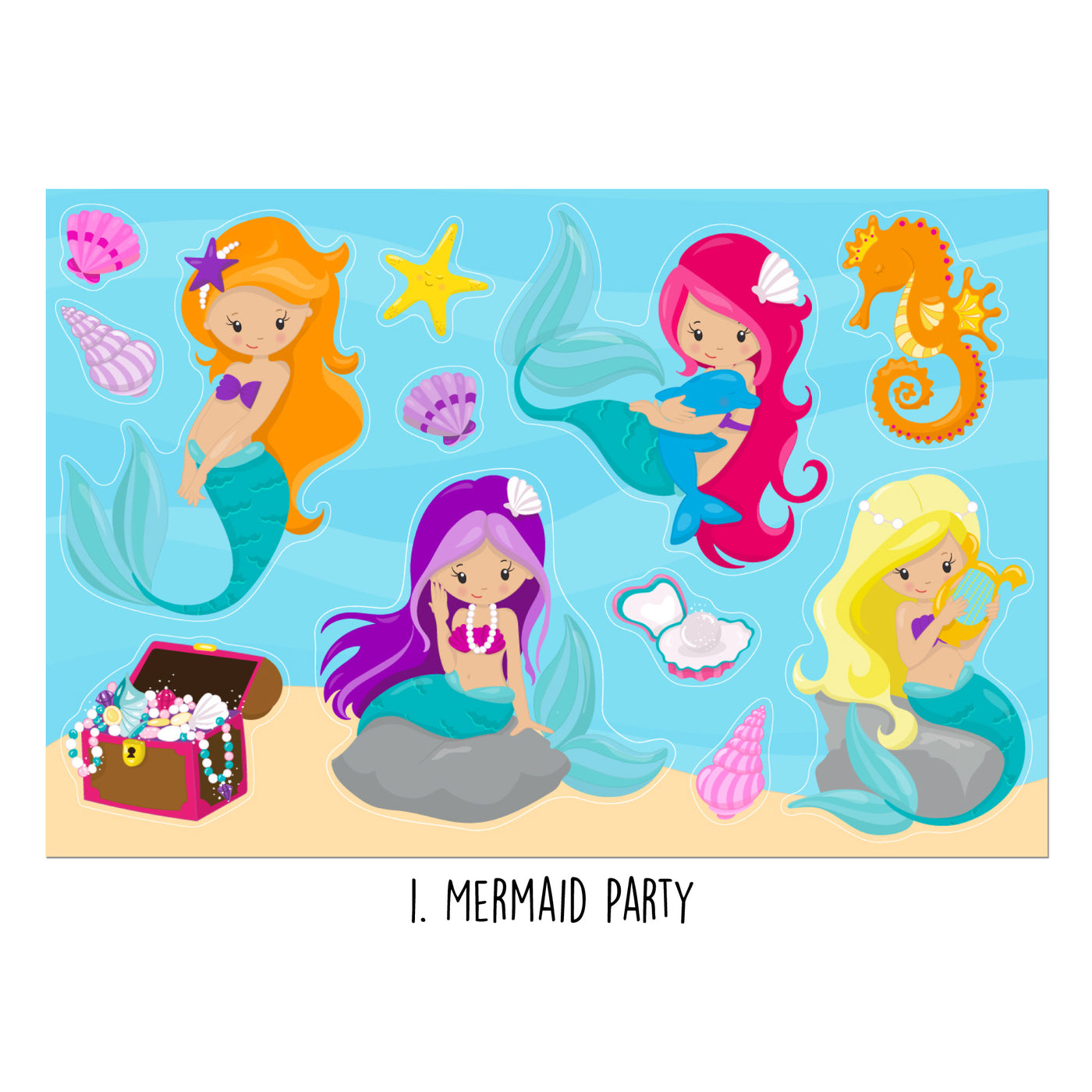 Under the Sea Birthday Sticker Oodle | Reusable!