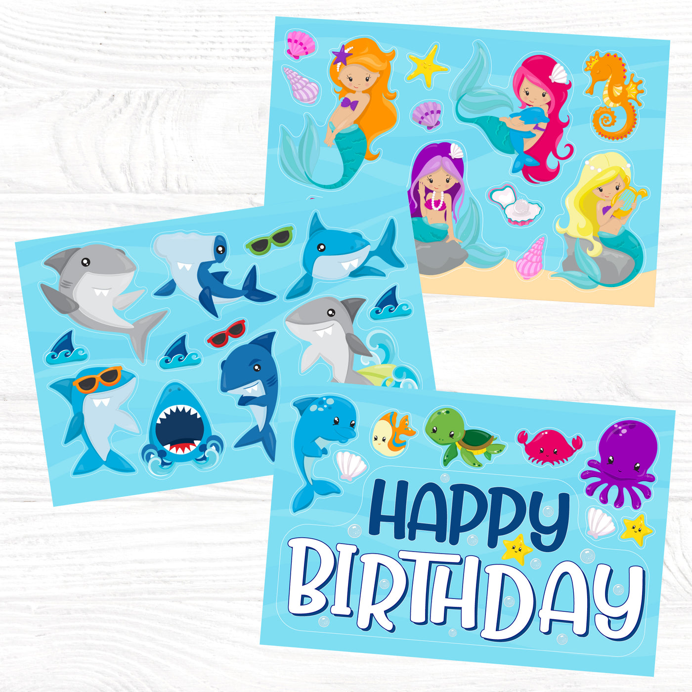 Under the Sea Birthday Sticker Oodle | Reusable!