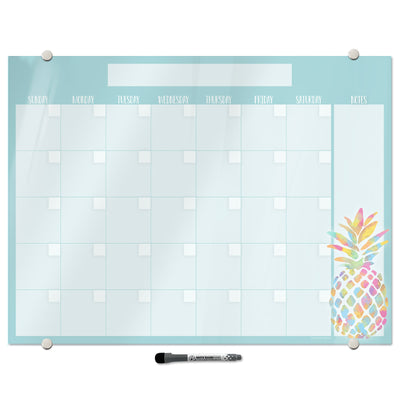 Pineapple Watercolor Calendar Glassboard