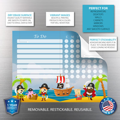 Pirate Kids Task Chart Sticker Doodles