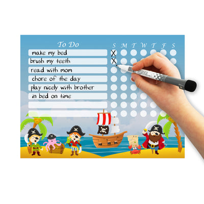 Pirate Kids Task Chart Sticker Doodles