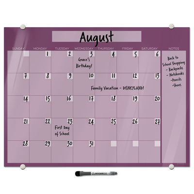 Plum Calendar Glassboard