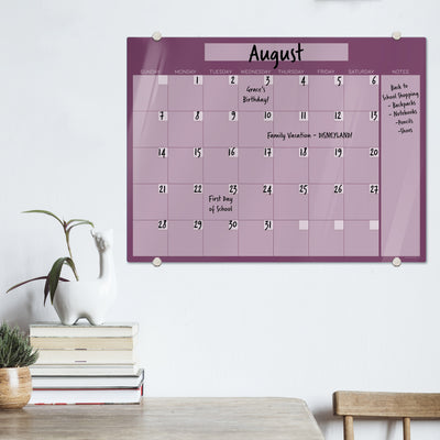 Plum Calendar Glassboard