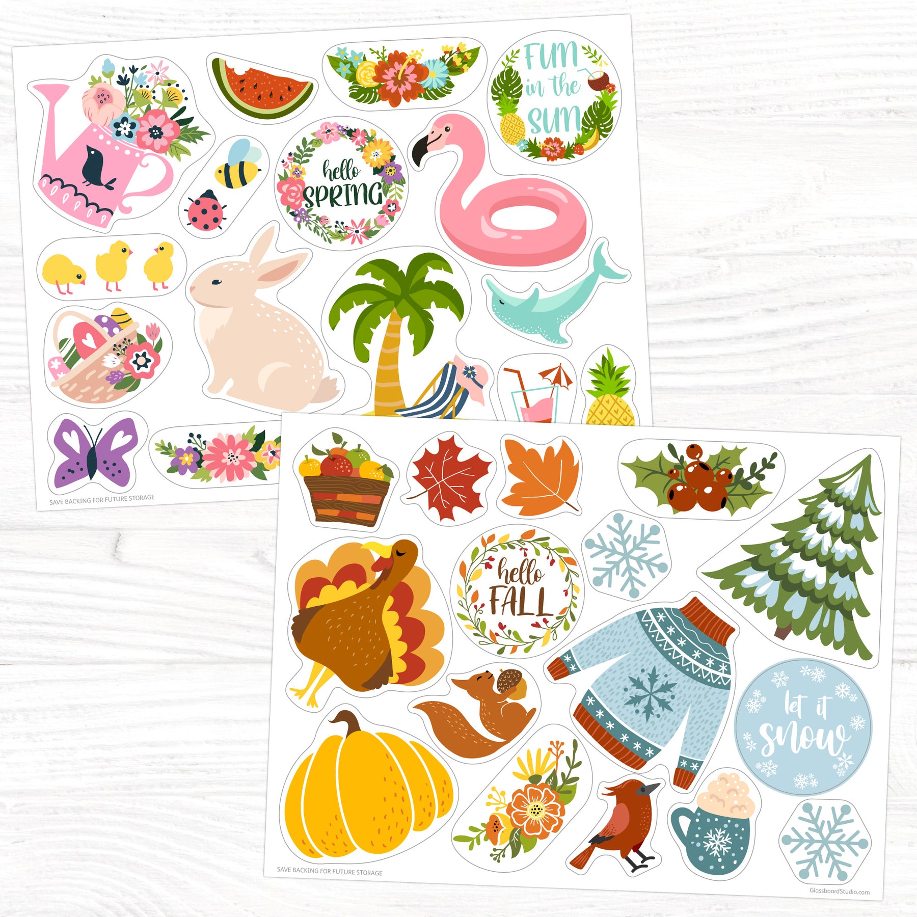 the Paper Studio, Stickabilities, Month Icon Stickers, 24 Stickers