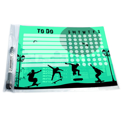 Skateboard Kids Task Chart Sticker Doodles