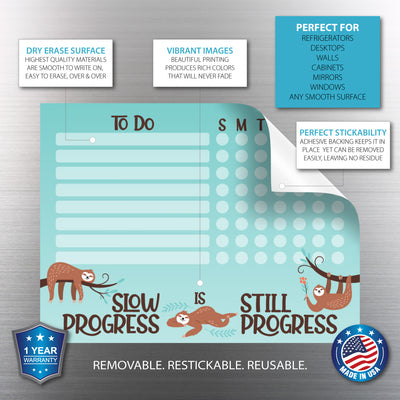 Sloth Kids Task Chart Sticker Doodles