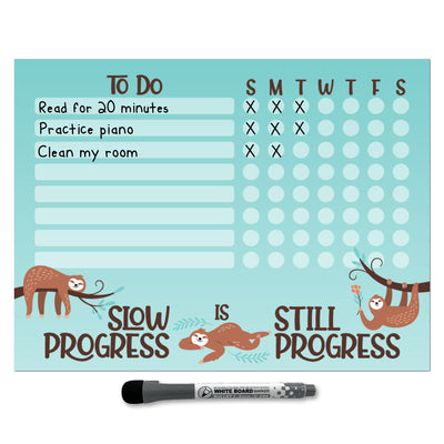 Sloth Kids Task Chart Sticker Doodles