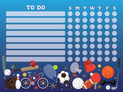 Sports Kids Task Chart Sticker Doodles