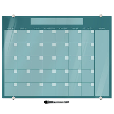 Teal Calendar Glassboard