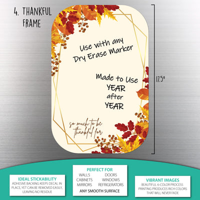 Thankful Frame Dry Erase Sticker Doodle | Reusable!