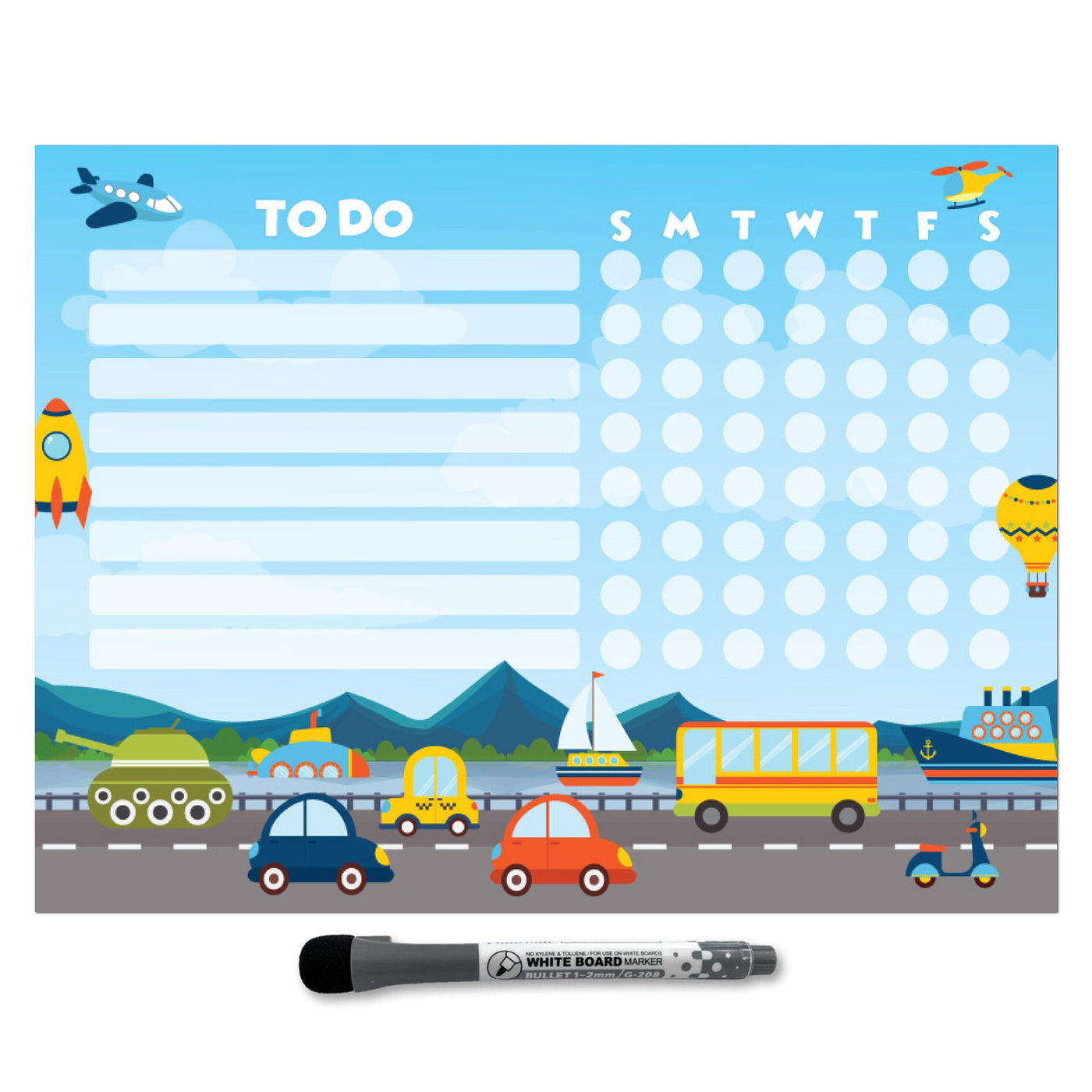 Kids Task Chart Sticker Doodles