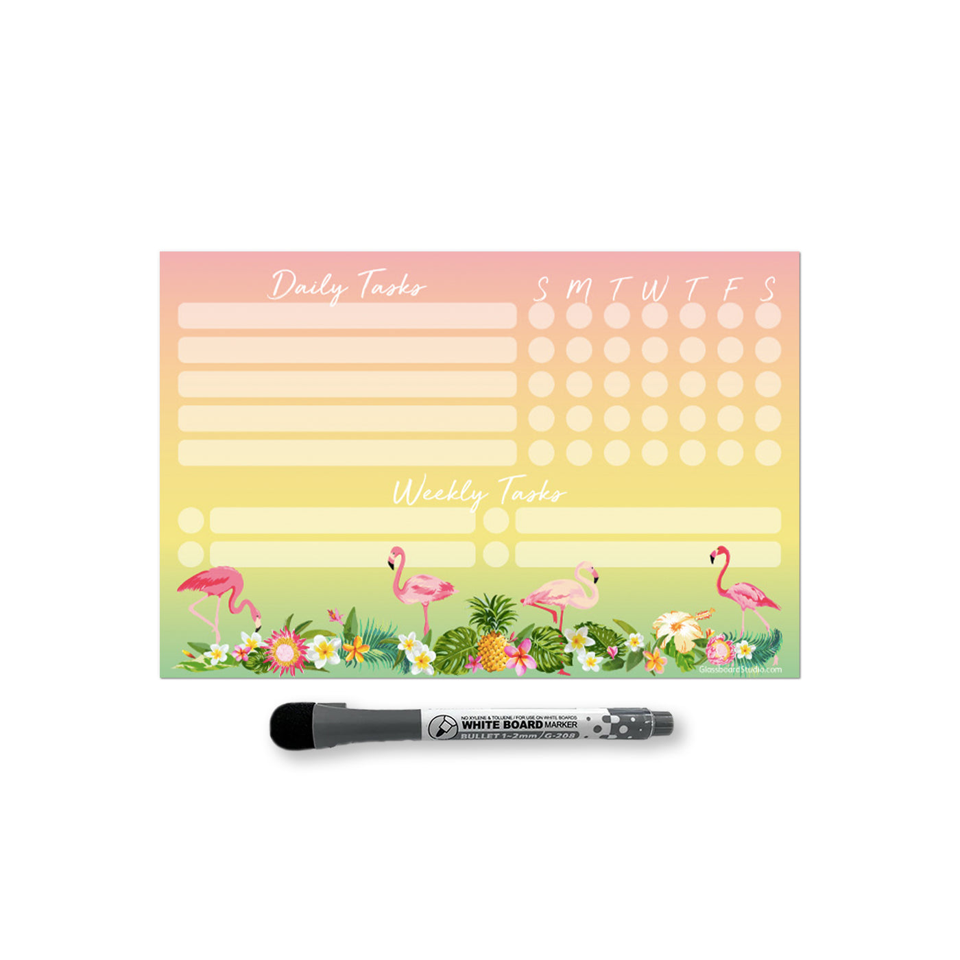 Tropical Daily & Weekly Task Tracker Sticker Doodle
