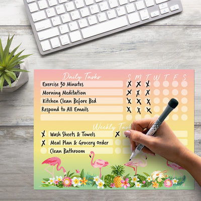 Tropical Daily & Weekly Task Tracker Sticker Doodle