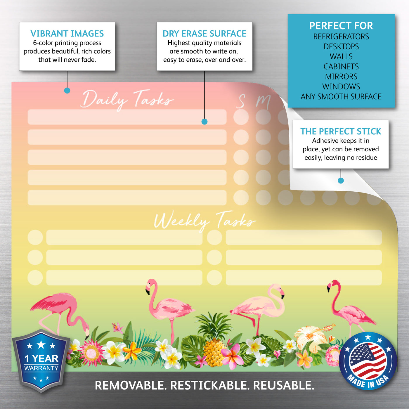 Tropical Daily & Weekly Task Tracker Sticker Doodle