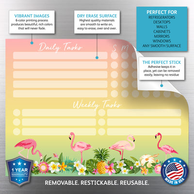 Tropical Daily & Weekly Task Tracker Sticker Doodle
