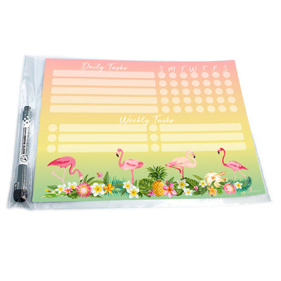 Tropical Daily & Weekly Task Tracker Sticker Doodle