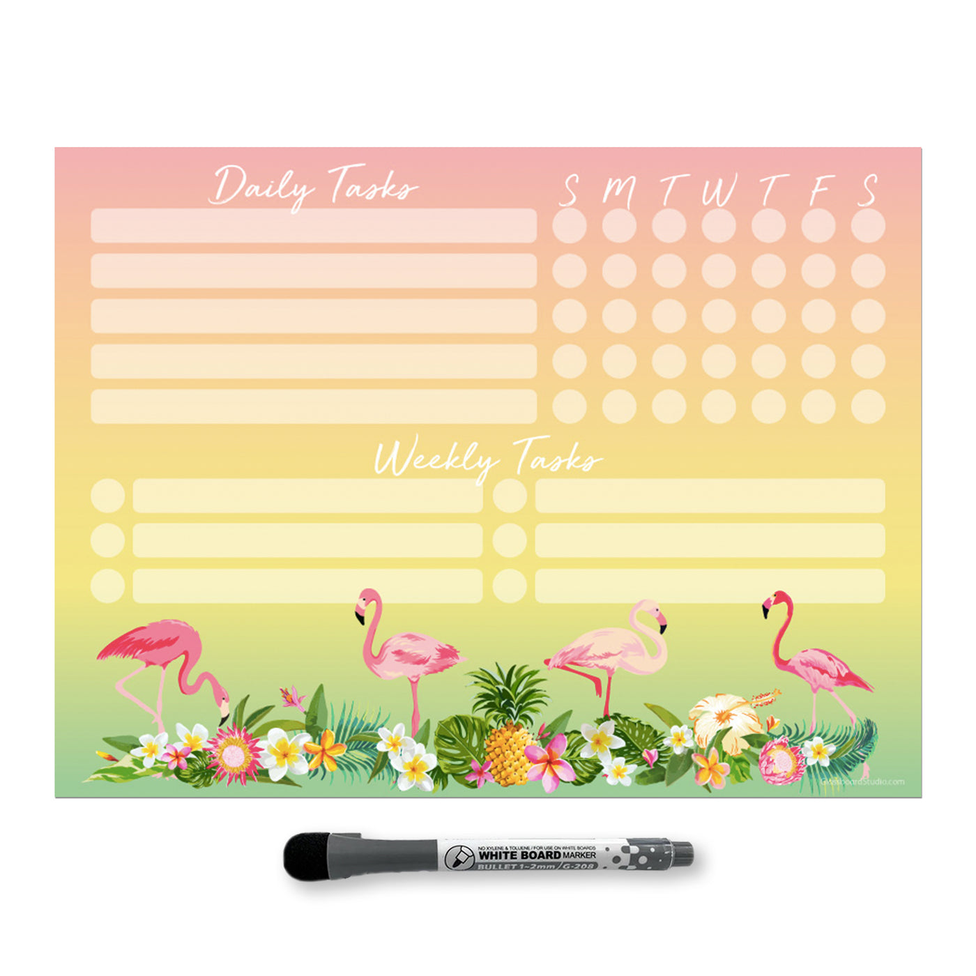 Tropical Daily & Weekly Task Tracker Sticker Doodle