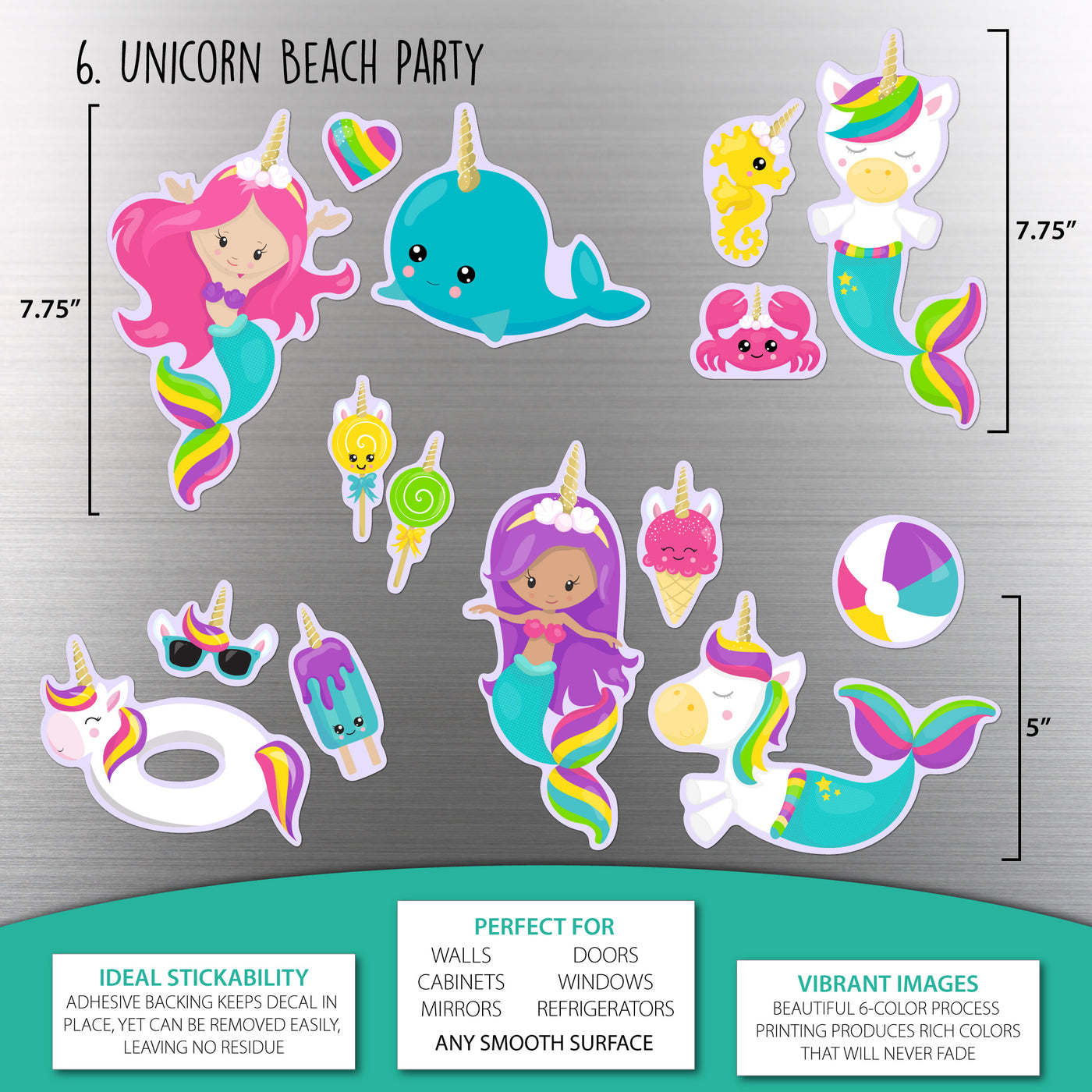 Unicorn Beach Party Sticker Oodle