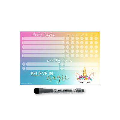 Unicorn Magic Daily & Weekly Task Tracker Sticker Doodle