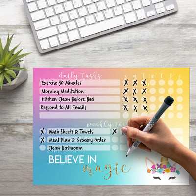 Unicorn Magic Daily & Weekly Task Tracker Sticker Doodle