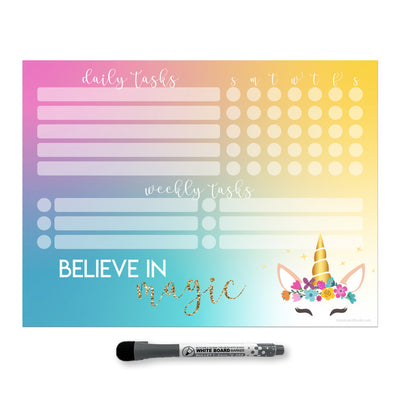 Unicorn Magic Daily & Weekly Task Tracker Sticker Doodle