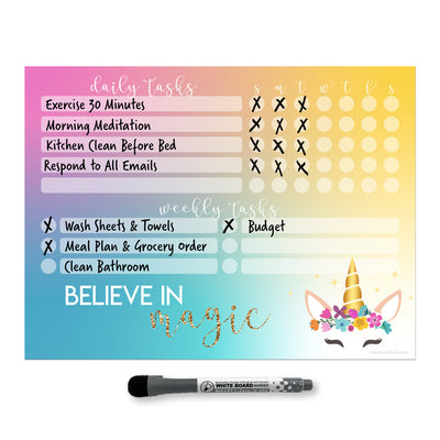Unicorn Magic Daily & Weekly Task Tracker Sticker Doodle