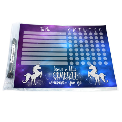 Unicorn Sparkle Kids Task Chart Sticker Doodles