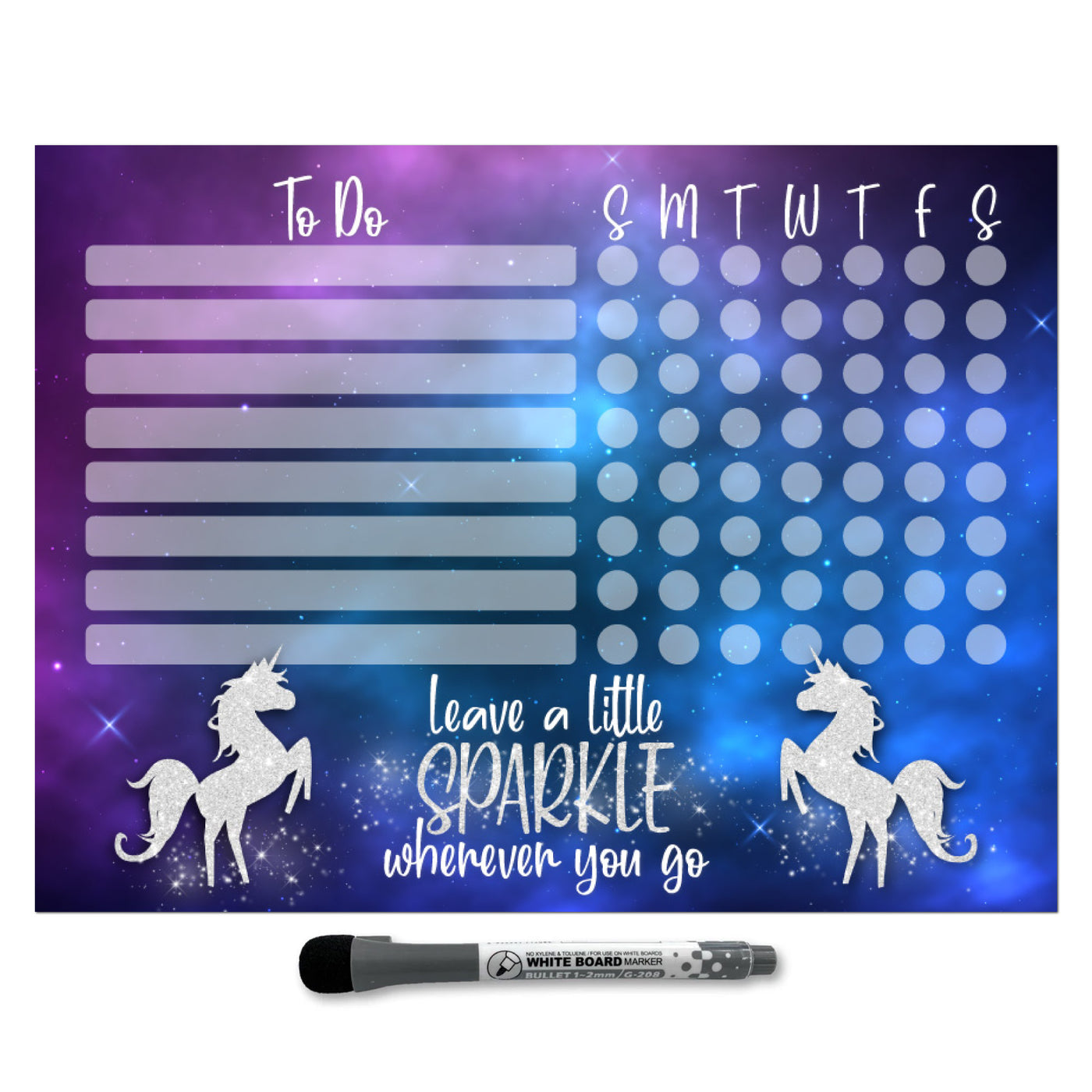 Unicorn Sparkle Kids Task Chart Sticker Doodles