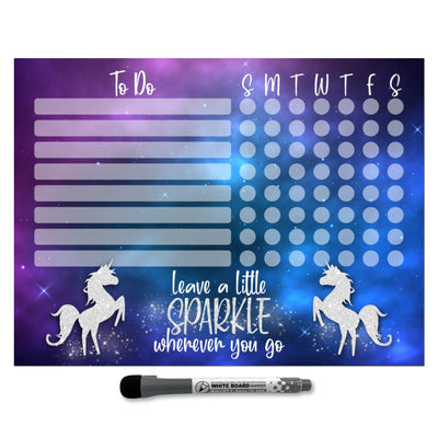 Unicorn Sparkle Kids Task Chart Sticker Doodles