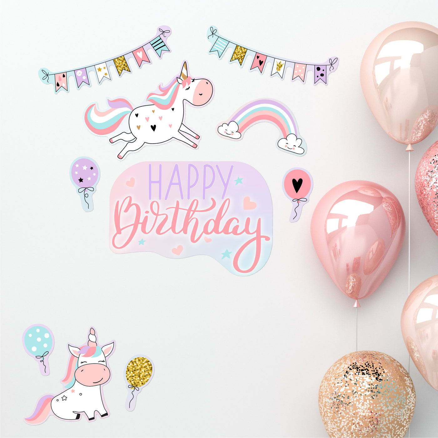 Unicorn Birthday Sticker Oodle | Reusable!