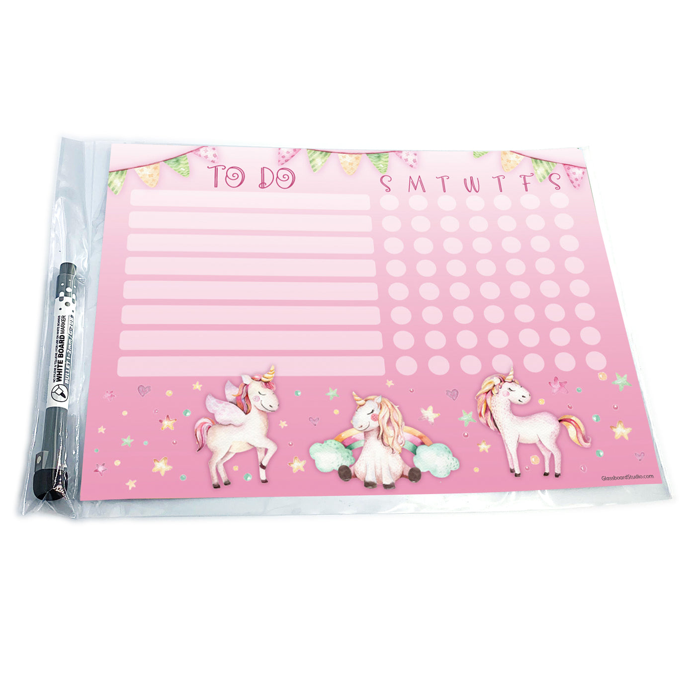 Unicorn Watercolor Kids Task Chart Sticker Doodles