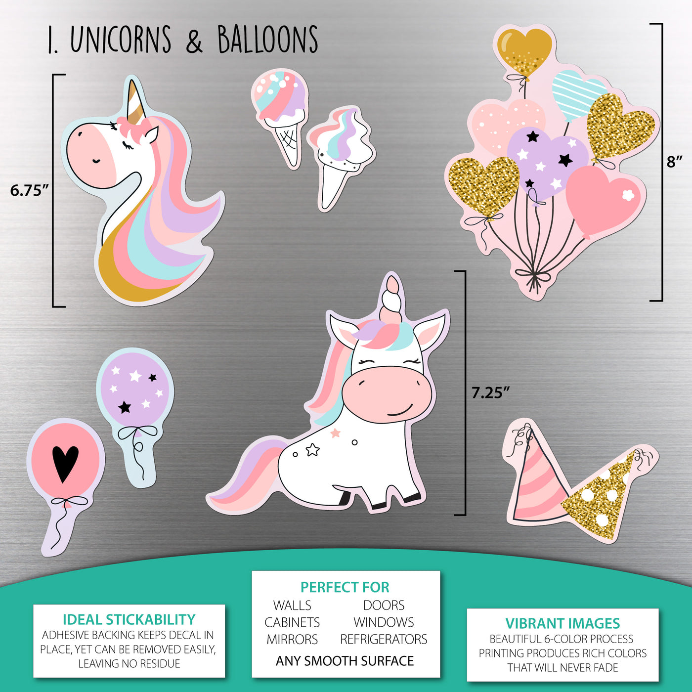 Unicorn Birthday Sticker Oodle | Reusable!
