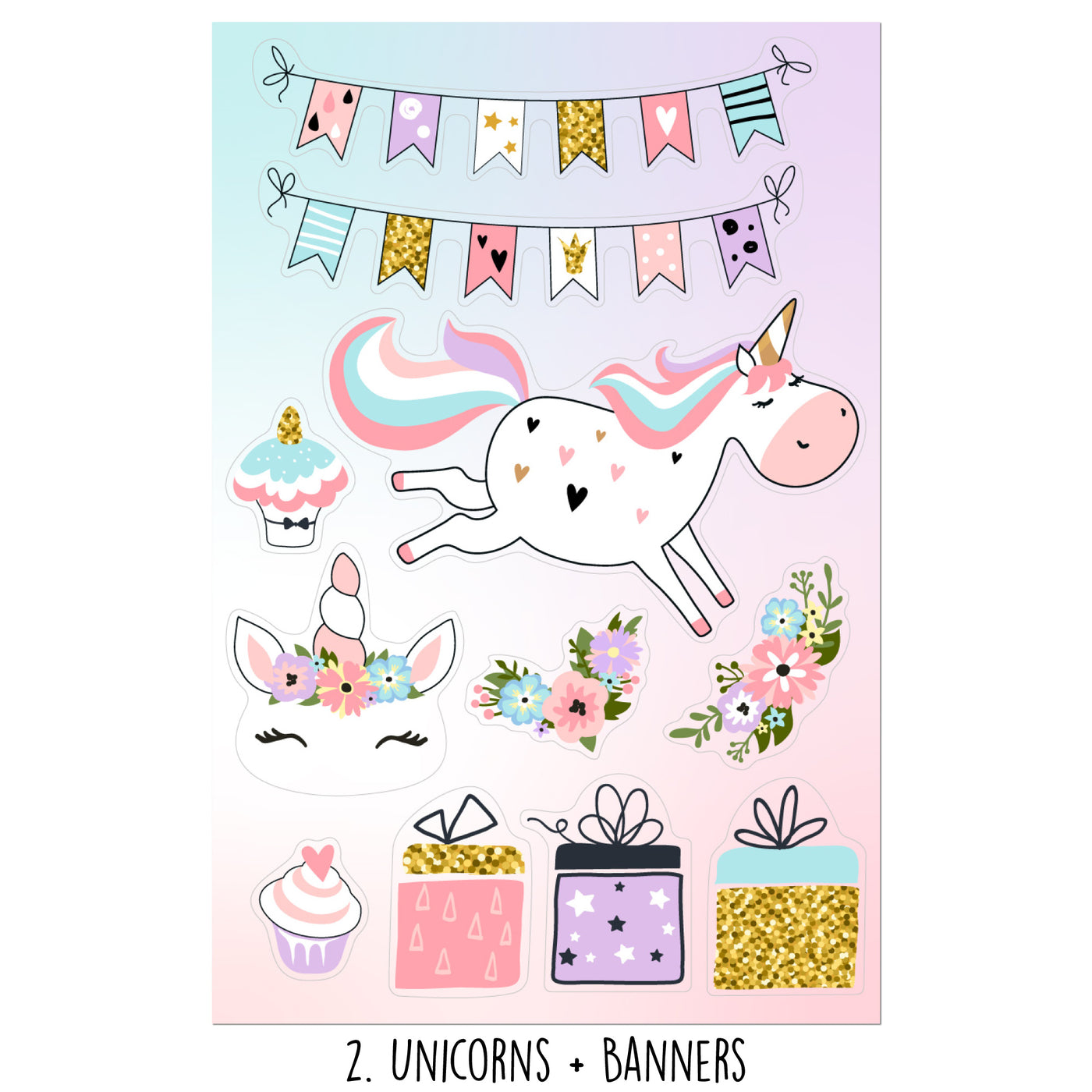 Unicorn Birthday Sticker Oodle | Reusable!