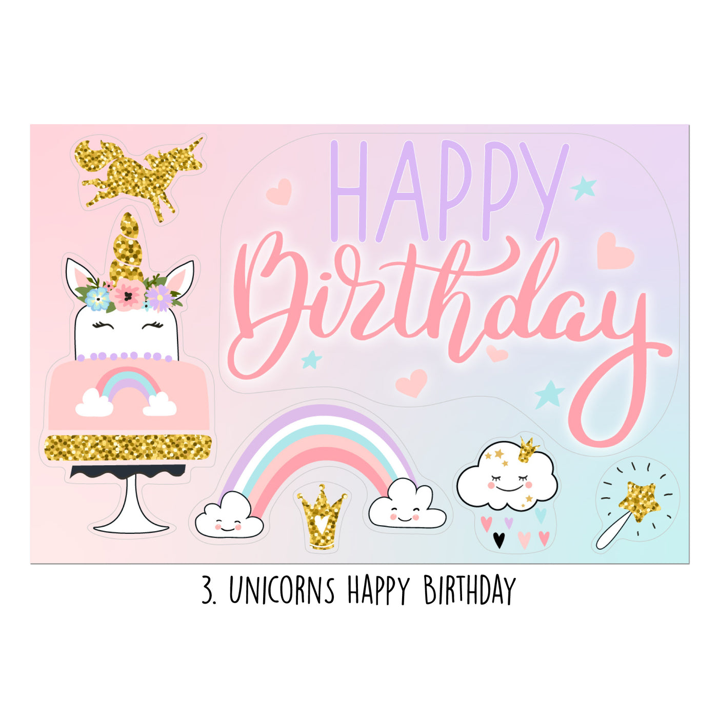 Unicorn Birthday Sticker Oodle | Reusable!